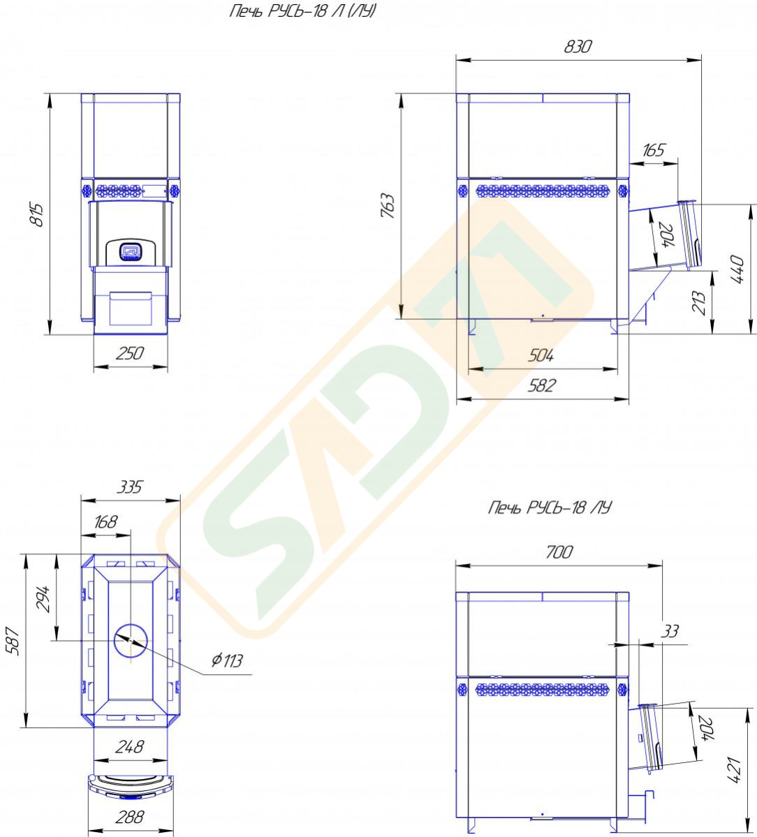 картинка Печь для бани Русь-18 ЛУ от магазина Компания+